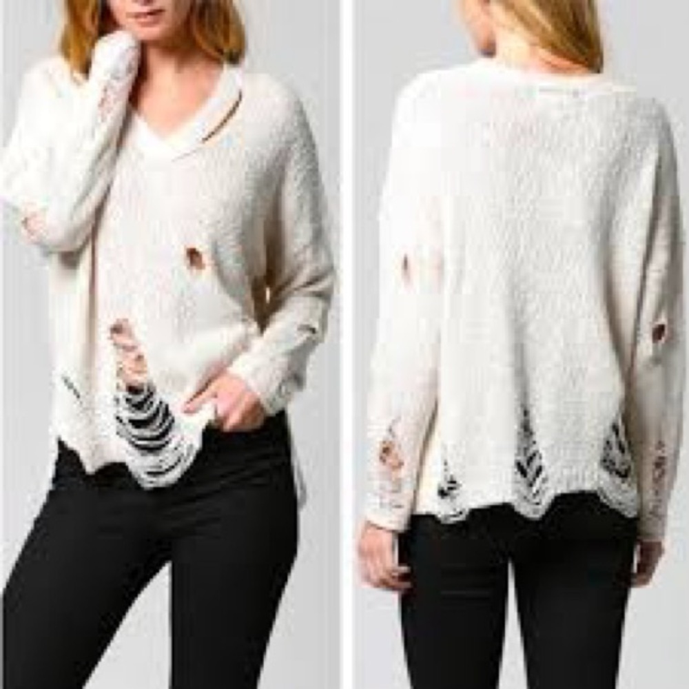 Fate distressed sweater size small ombré fade excellent condition
